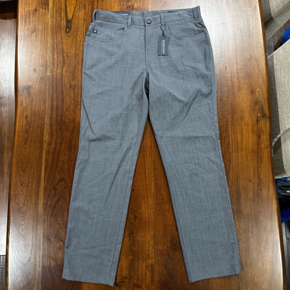 New! Mizzen + Main Grant Athletic Tapered Fit 5 Pocket Pants Sz 32x30 Wool Blend